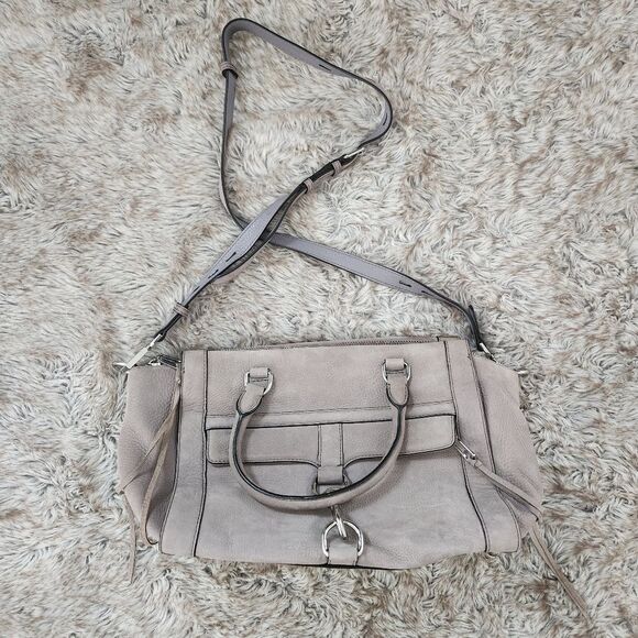 Rebecca Minkoff Bowery Satchel Leather Handbag Gray with Silver Hardware NWOT - Picture 1 of 16